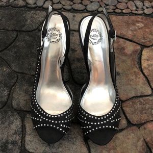 Rhinestone and Mesh high heels.